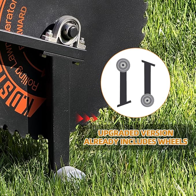 Patented Rolling Lawn Coring Aerator Yard Grass Pulling Plugs Manual Aeration Tool Push Roller Rotary Compacted Garden Soil Loosening