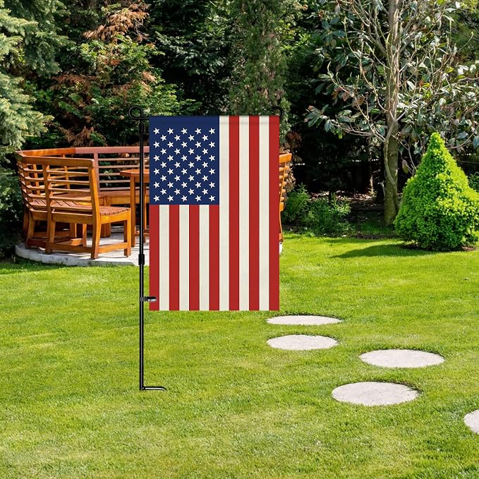 HOOSUN 12" x 18" American Flag Garden Flag,4th of July Decorations,Small American Flags Patriotic Fourth of July Decorations,Double Sided Patriotic USA Yard Flag Memorial Day Decor for Garden,Yard
