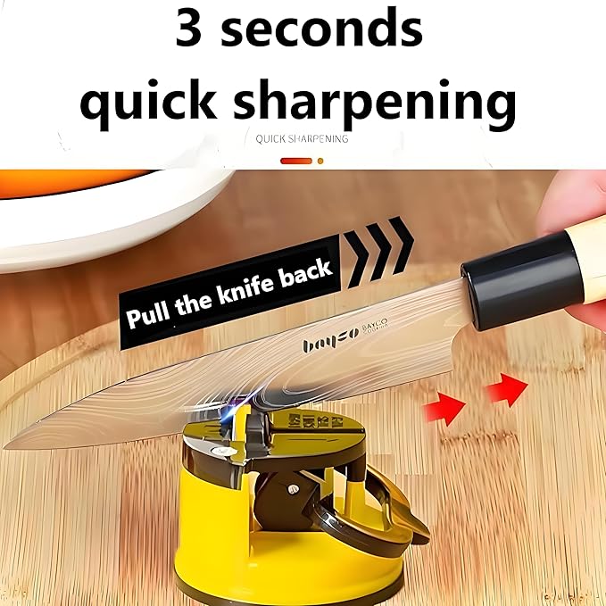 Hands Free Knife Sharpener，with suction cup，portable，tungsten Carbide，quick Sharpening，suitable for home use, camping, hiking
