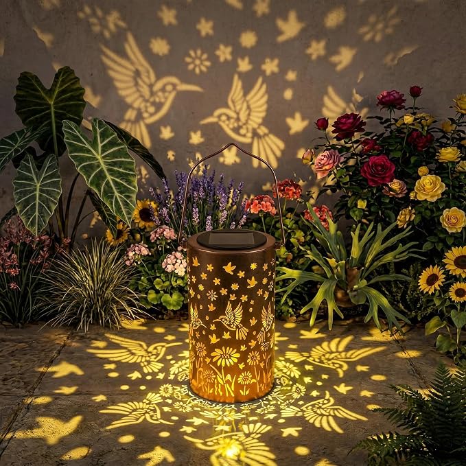 Solar Lanterns Outdoor Waterproof, Hummingbird Birthday Gifts for Women Mom Grandma, Garden Hanging Solar Lantern Lights for Patio