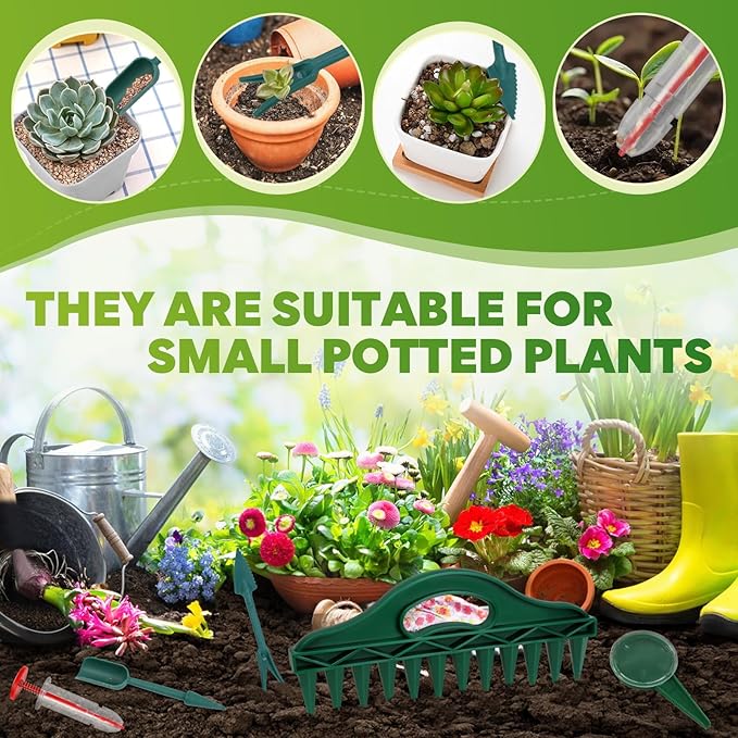 7 Pack Seed Planter Tool, Handhold Seed Dispenser, Transplanting Dibber and Small Sowing Tools for Vegetables Flowers Garden Greenhouse Farmland