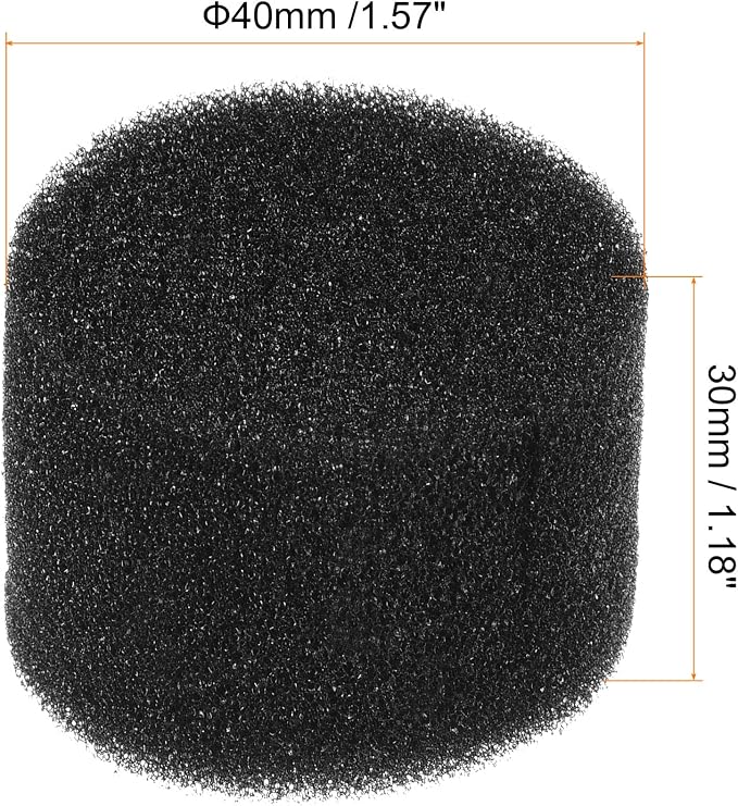 MECCANIXITY 100pcs Hydroponic Sponges, 1.57" Growing Media Cylindrical Sponges for Home Vegetable Flower Planting, Black