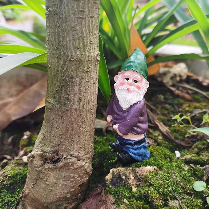 MUAMAX Miniature Garden Gnomes Fairy Garden Gnome Figurines Small Fairy Gardens Accessories Funny Campfire Gnomes Set of 3