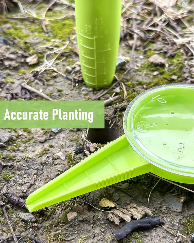 Seed Spreader & Planter Tool with Dibber, Seed Dispenser, Handheld Manual Garden Seeder for Small Seeds, Mini Gardening Tools for Indoor Outdoor, Home Vegetable Planting