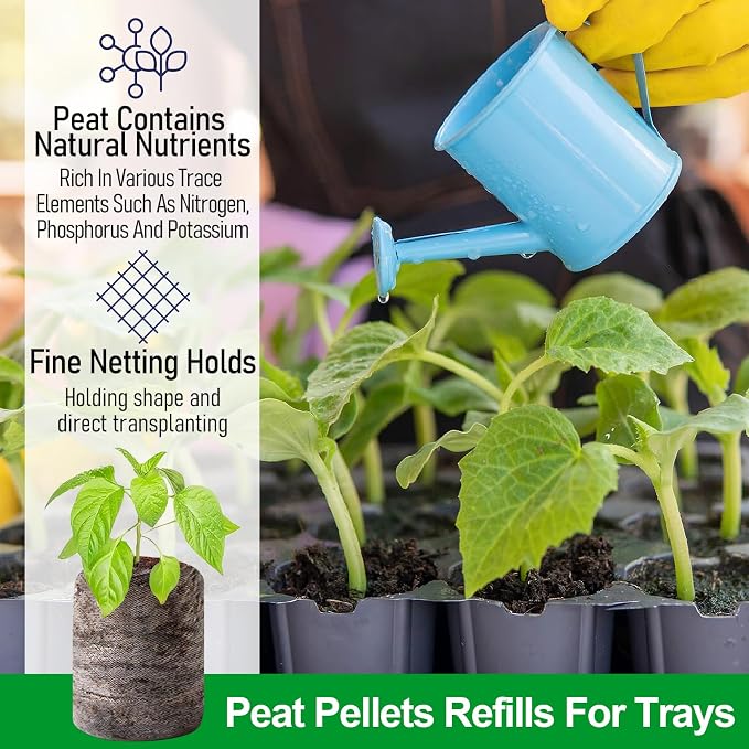 Legigo 50 Pcs 30mm Peat Pellets Seed Starter Soil Pods- Seedling Soil Peat Pods for Seed Starting, Compressed Seed Pod Root Starter Plugs for Garden Plant Cuttings Planting Herb Flower and Vegetables