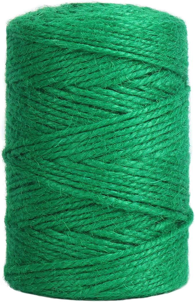 Vivifying Garden Twine, 328 Feet 3mm Green Plant Ties, Strong Jute Twine String for Climbing Plants, Tomatoes, Crafts and Decoration