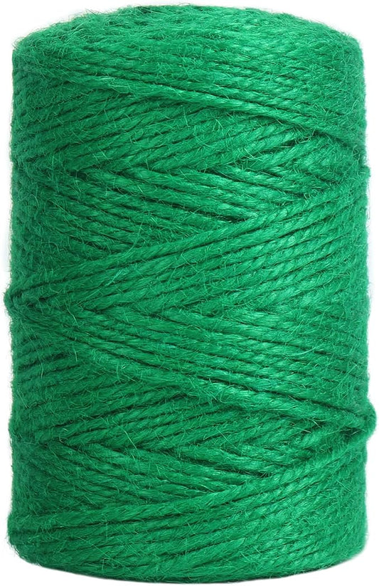 Vivifying Garden Twine, 328 Feet 3mm Green Plant Ties, Strong Jute Twine String for Climbing Plants, Tomatoes, Crafts and Decoration