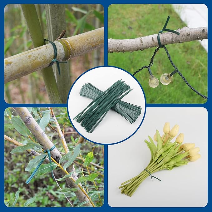 Twist Ties, 200 PCS, 6.1 Inches, Bread Ties, Green, Reusable, for Bags, for Gardening, Home, Office