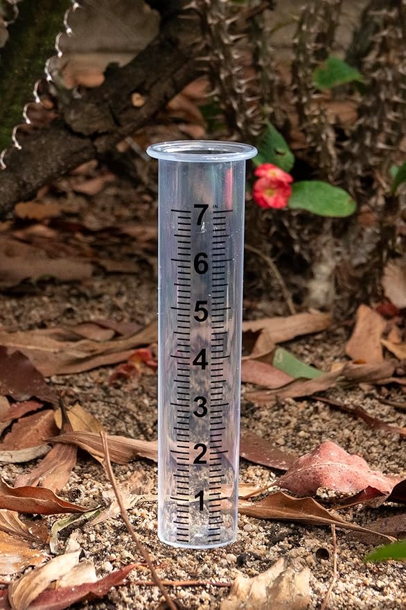 7" Plastic Rain Gauge Replacement Tube with Lid Design, Easy to Read Freeze Proof Rain Gauges (Plastic Gauge Tube)
