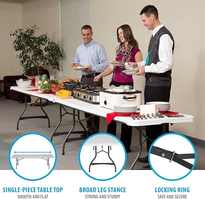 LIFETIME 8-Foot Folding Tables, 4-Pack, White Granite