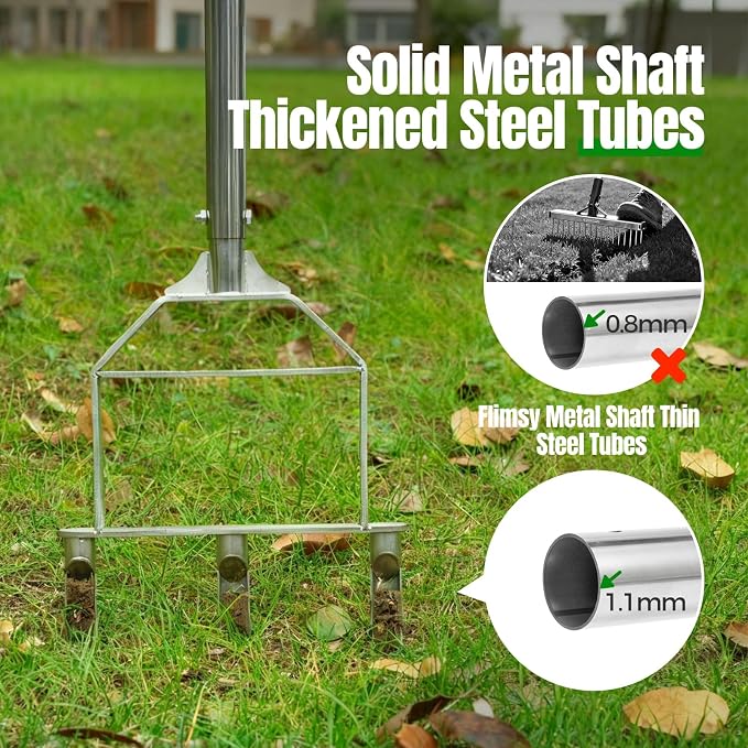 Manual Core Aerator Lawn Tool, Stainless Steel Lawn Aerator Tool | Semi-Assembled Grass Aerator Core Aeration Tool for Loosening Soil and Improving Lawn Health