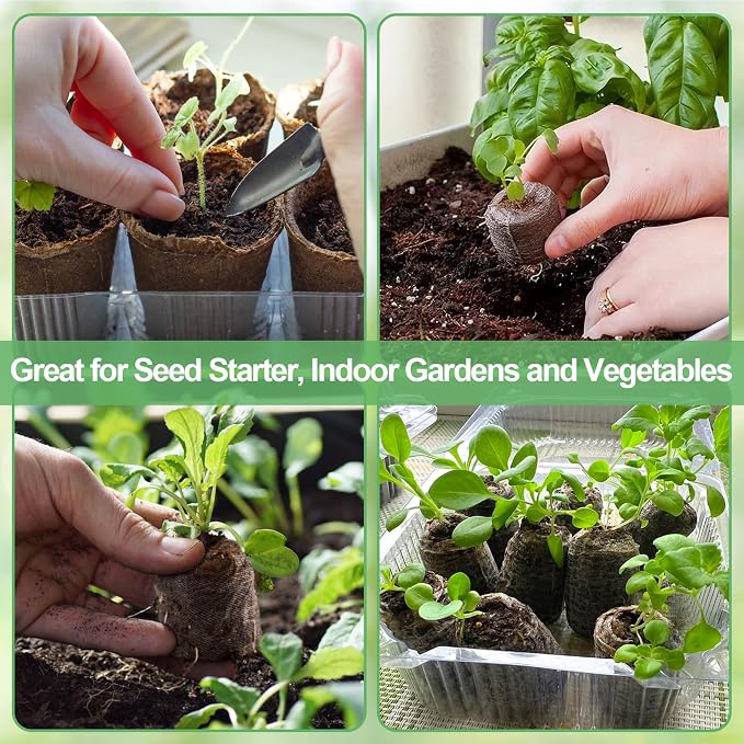 Legigo 100 Pcs 50mm Seed Starter Peat Pellets for Seedlings- Compressed Seed Starter Pods Seed Starting Pellets Plugs Soil Peat Pods for Starting Seeds, Garden Planting Herb Flower Vegetables