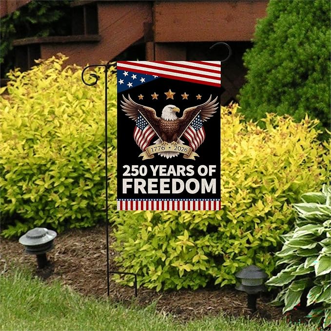 250 Anniversary Usa Garden Flags for Outside, 250 Anniversary USA Flag with Eagle Design, Patriotic 4th of July Decorations 1776-2026 Yard Sign Double-Sided Waterproof Flag 12x18 Inch 250 Year American Flag