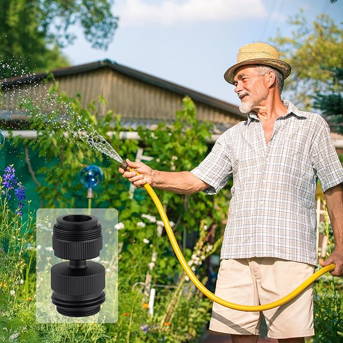 Hibbent Faucet Adapter Kit, Swivel Aerator Adapter to Connect Garden Hose - Multi-Thread Kitchen Sink Faucet to Garden Hose Adapter 3/4 Inch - Matte Black