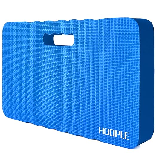 HOOPLE Extra Thick Kneeling Pad 1.5 Inch, Large Foam Kneeling Cushion for Gardening, Bathing, Exercise, Yoga & Garage Work, Waterproof Comfort Knee Mat for Gardeners & Home Use, Blue 17.5 x 11 x 1.5 Inches