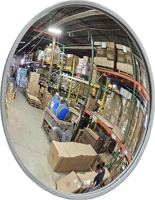18" Outdoor Acrylic Round Convex Mirror, Security Mirror for Retail Stores, Warehouses, Driveways, and Parking Lots, Acrylic Mirror for Blind Spots and High-Traffic Areas
