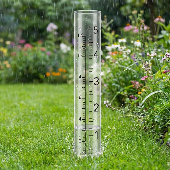 5" Capacity Rain Gauge Replacement Tubes, 4 Pcs Plastic Rain Gauges Tube for Garden Yard Home Outdoor, Clear Rain Gages