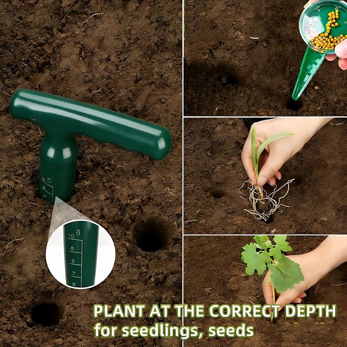 12 PCS Mini Seed Spreader Set, 2026 Premium Manual Seed Sower and Dibber Widger Tools for Seedling Planting Garden Supplies