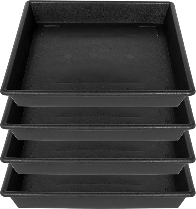 NIMYAU Square Plant Saucer 18 Inch 4 Pack, Plant Stand Plant Trays for Pots Heavy Duty Plastic Plant Saucers for Indoors Outdoors, Flower Pot No Holes Terracotta Plant Lover Gardening Gifts