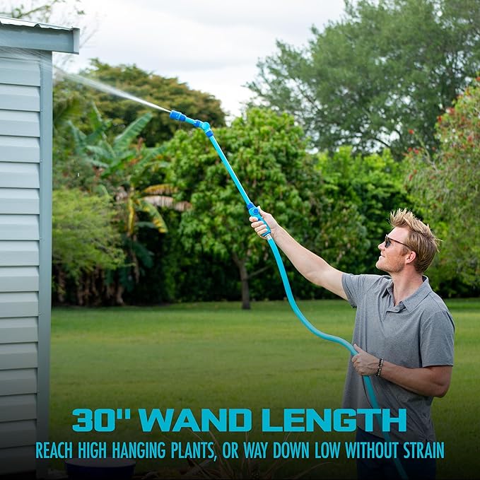 Aqua Joe AJ-WW30-TND Telescoping Watering Wand, 30-inch, 3 Spray Patterns, Tornado Spray