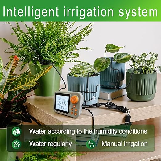 Drip Irrigation kit Indoor Plant Irrigation System Automatic Plant Waterer Plant Humidity Sensor Timer Water drip System kit to Growing Tent self Watering Automatic Mister kit Greenhouse(2 Sets)
