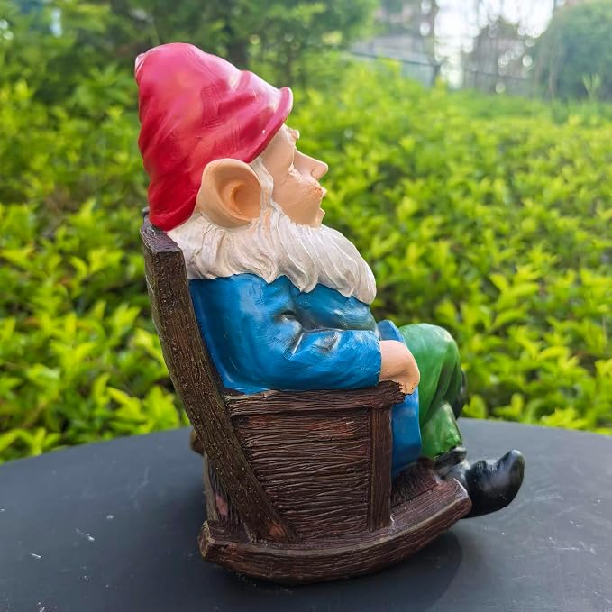 Drinking Beer Garden Gnome Statue Decoration, Figurine Ornament for Indoor Outdoor Home Patio Yard Lawn(Red)