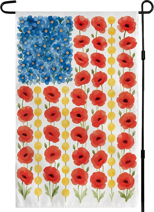 250th Anniversary Decorations - Spring Garden Flag for Easter Summer | 12x18 Inch Double Sided Patriotic American Flag for Outdoor Outside Yard USA Celebration 4th of July Decor - 250 Anniversary USA Merchandise