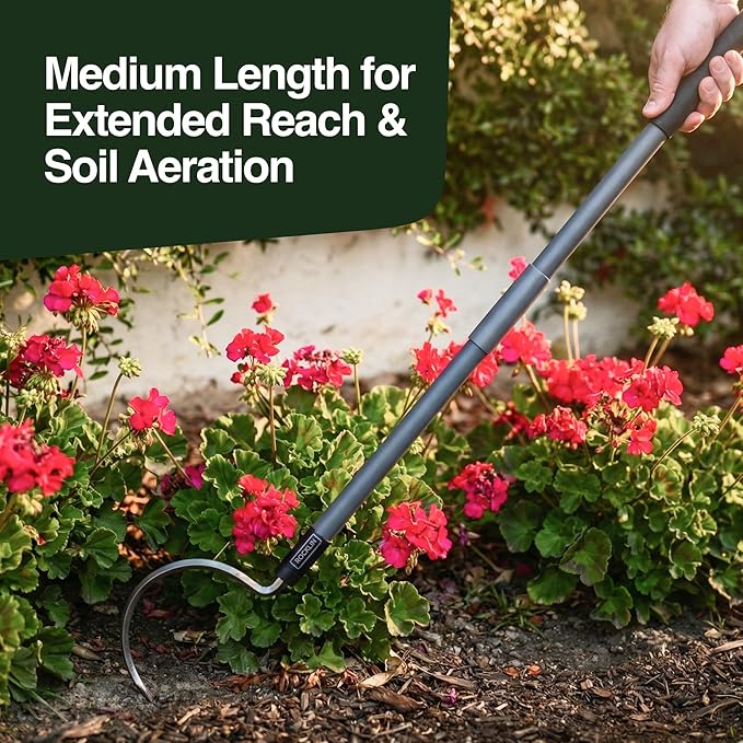 Weed Puller 3-in-1, Three Lengths (24"/40"/57"), Heavy-Duty Garden Hand Tool for Weeding, Digging & Soil Loosening, Stainless Steel Blade, Ergonomic Grip, for Dad, Husband & Men