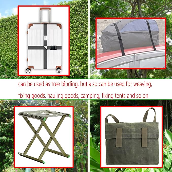 1 Roll 65.6 Feet Tree Tie for Plant Support Garden Strap 1 Inch Width Staking and Guying Material 1,800 Lbs Strength (Army Green)