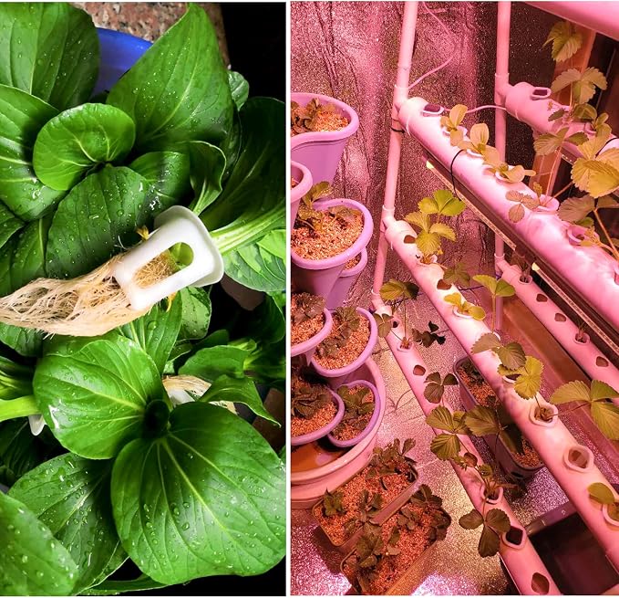 Hydroponic Growing System NFT with Timer Control, PVC Pipe 108 Planting Hole, Garden Water Culture Plant Salad Vegetable with Timer, Square Net Pot, Sponge