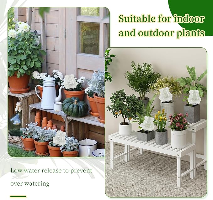 3 Pack Plant Self Watering Globes Top Fill for Indoor Plastic Water Bulbs Slow Release Terracotta 13oz Self Watering Planter Insert Automatic Drip Irrigation Water Spikes Stakes Devices System