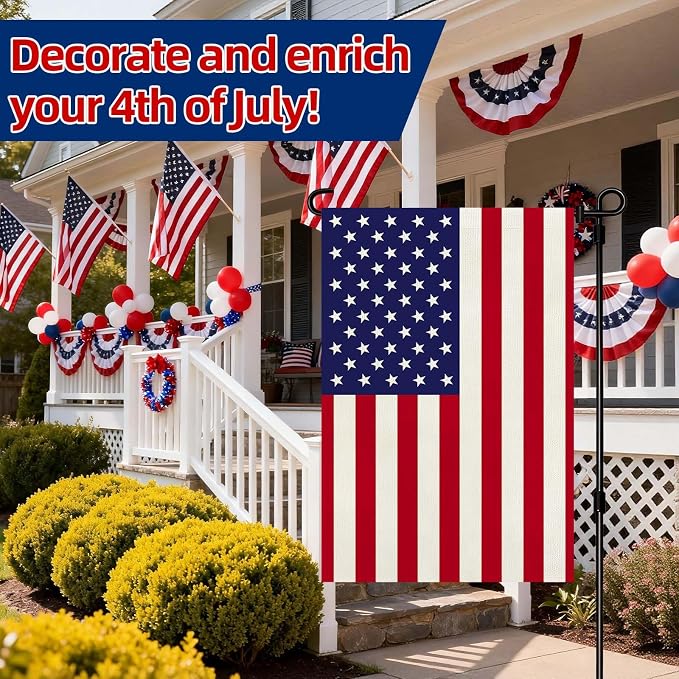 American Flag Garden Flag, Patriotic Double Sided Waterproof Outdoor Yard Flag, USA Independence Day July 4th Lawn Porch Decor, 12x18Inch