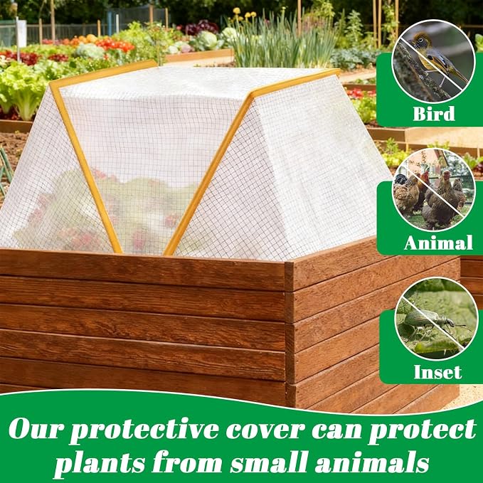 31.9" x 12.2" x 14.1" Garden Row Accelerator Plants Cover for Winter, Foldable Raised Garden Beds Cover Plant Protector,Mini Greenhouse Cover for Protecting Vegetable Fruit from Animals