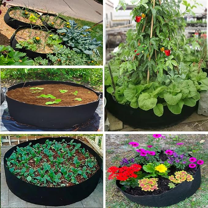 ZtohPyo 50 Gallon Plant Grow Bags, Large Fabric Raised Garden Bed with Handles, Durable Garden Beds Planters Aeration Gardening Container to Grow Vegetables for Outdoor Plants