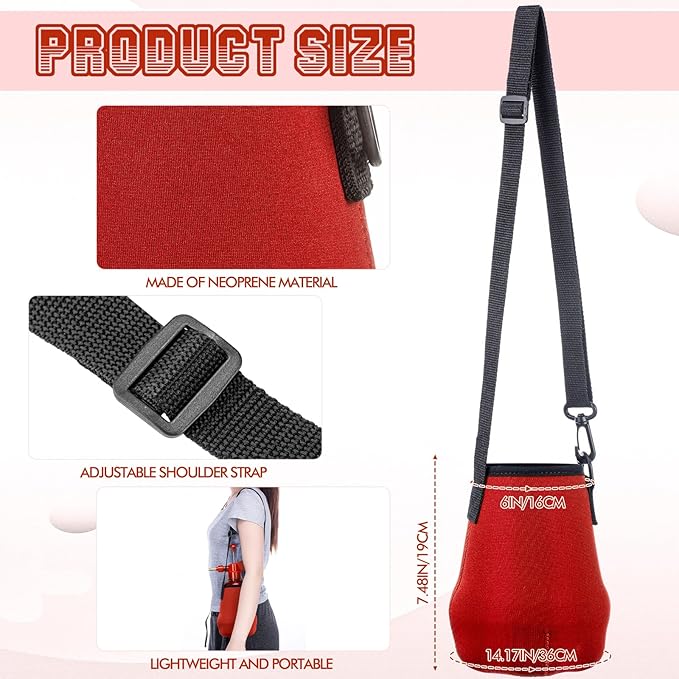 Teenyyou 2 Pcs 1.5 Liter Misters Spray Pump Bottle with Full Neoprene Jacket and Built in Carrying Strap Garden Plant Mister Spray Bottle for Spring Personal Cooling Plants Watering (Red)