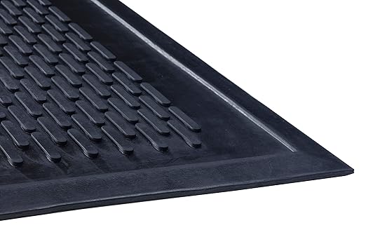 Guardian Clean Step Scraper Heavy-Duty Outdoor Rubber Floor Mat, 3ft x 10ft, Black, Scrapes Shoes Clean of Dirt, Snow, and Grime