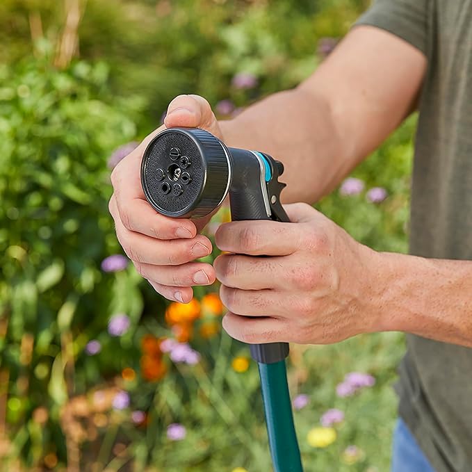 Gilmour Medium Duty Garden Hose Nozzle with 7 Adjustable Spray Patterns, Water Hose Nozzle for Watering Garden or Lawn, Black