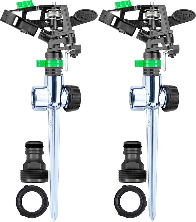 APT Pulsating Impact Sprinklers for Yard, Lawn & Garden, 80 to 5800 sq ft Adjustable Spray (Pack of 2)
