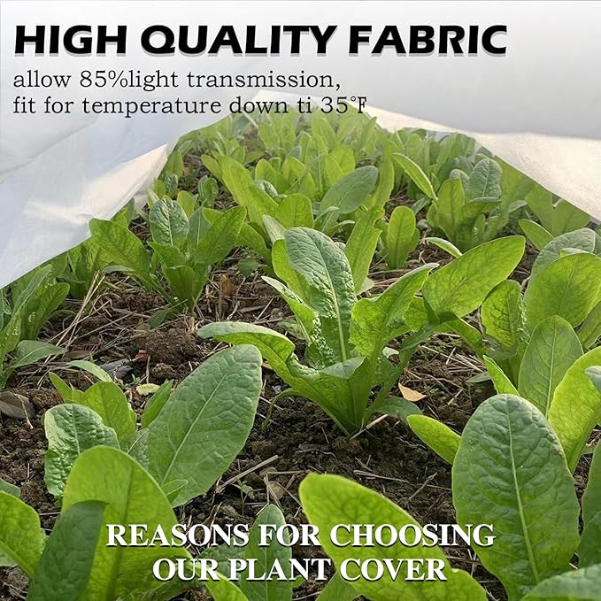 Plant Covers Freeze Protection 7 x 100 Ft, Thick Frost Cloth for Outdoor Plants, Winter Plant Blankets and Frost Covers for Garden Frost Protection, Floating Row Cover
