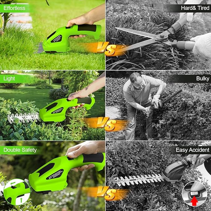 20000 RPM Brushless Electric Weed Wacker Cordless, 12'' Wheeled Weed Eater Battery Powered Brush Cutter, 4-in-1 Grass Trimmer Stringless Weed Trimmer Lawn Mower Edger W/Wheel Metal Blade Battery