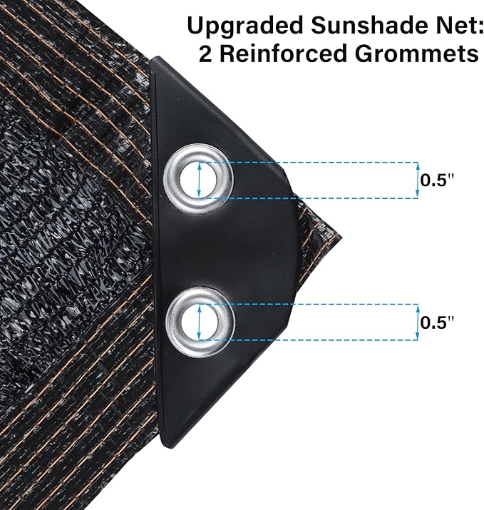 winemana 90% Black Shade Cloth, 3.3 x 10 FT Garden Mesh Tarp for Plants Heat Protection with Grommets, Sunshade Plant Cover for Greenhouse, Barns Kennel, Outdoor Netting Screens for Patio & Porch