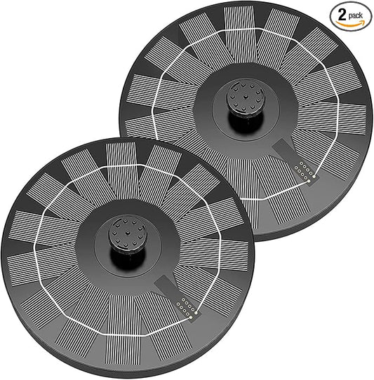 AISITIN 2.5W Solar Bird Bath Fountain, Solar Fountain for Bird Bath with 6 Nozzles, 6.7" Solar Powered Water Fountain for Garden, Ponds, Pool, Fish Tank, Outdoor and Aquarium, 2 Pack