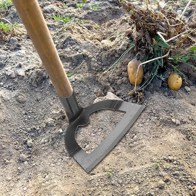 DOITOOL Hollow Garden Hoe, Manganese Steel Garden Hoe, Heavy Duty Handheld Weeding Rake for Backyard Farming Soil Loosening Tilling and Planting Gardening Farm Planting, Metal Soil Digging Weed Puller