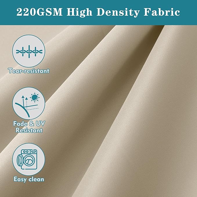 Outdoor Bench Cushion 59 x 18 Inch Thick Waterproof Porch Swing Cushions with Tie Patio Furniture Chair Cushion Bench Pad Color Fastness Backyard Seat Pads, Cream