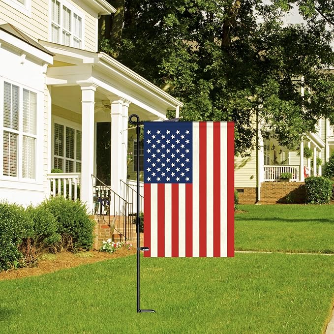 HOOSUN 12" x 18" American Flag Garden Flag,4th of July Decorations,Small American Flags Patriotic Fourth of July Decorations,Double Sided Patriotic USA Yard Flag Memorial Day Decor for Garden,Yard