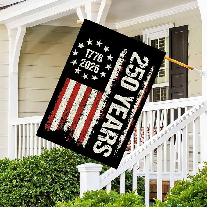 250 Anniversary Usa Garden Flags for Outside, 250 Anniversary USA Flag Patriotic Banner 1776-2026 4th of July Decorations Yard Sign Double-Sided Waterproof Flag Stars and Stripes Design, Commemorative, 28x40 Inch 250 Year American Flag