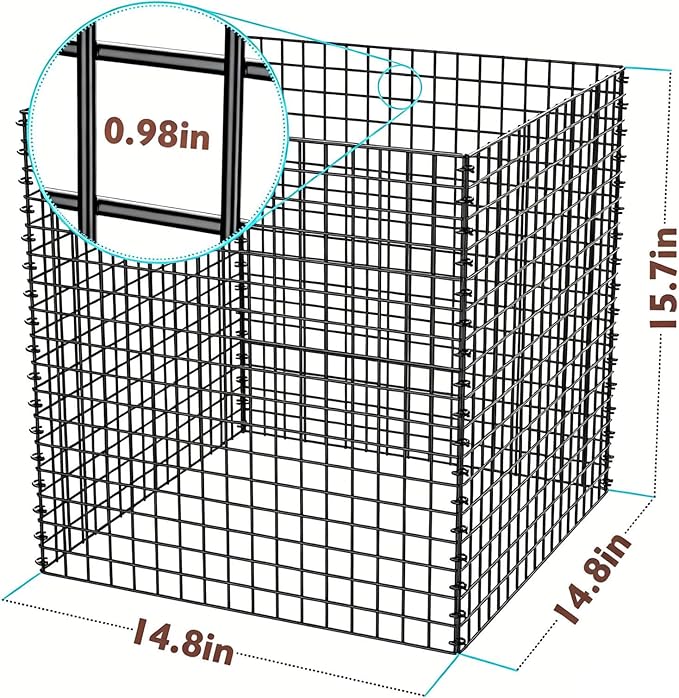 (8 Packs) Plant Protectors from Animals, 14.8" Lx14.8 Wx15.7 H Heavy-Duty Large Wire Plant Cages, Keep Rabbits Out for Vegetables, Shrubs & New Plants