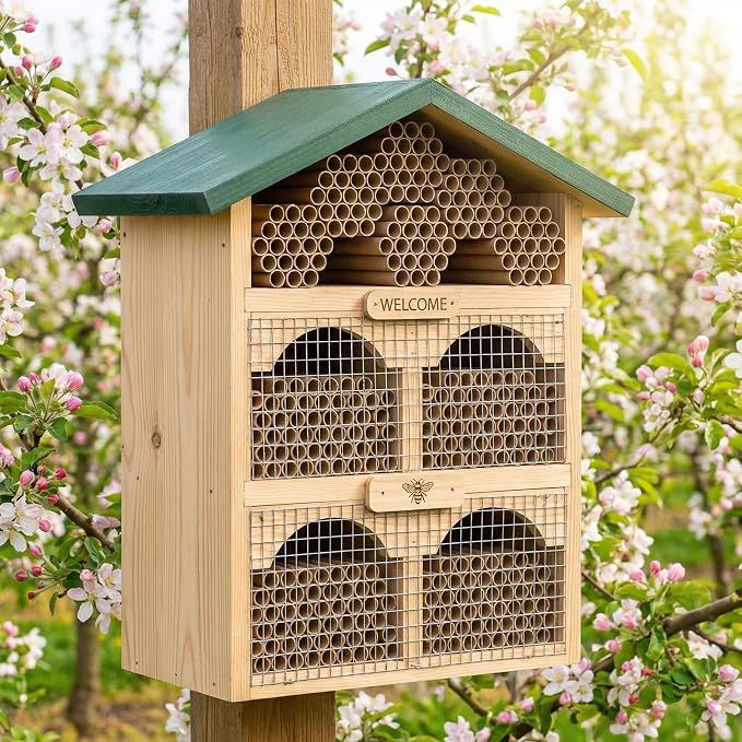 Frcctre 200 Pack Mason Bee House Tubes, 6 Inch Long x 5/16 Inch Diameter Cardboard Nesting Refill Inserts Liners Tubes for Mason Bee House Hotel Condo Beekeeper Accessory