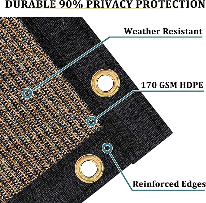 Shade&Beyond 4'x20' Brown Privacy Screen Fence Cover 170 GSM Fencing Mesh Fence Panel for Wall Garden Yard Backyard Indoor Outdoor Home Decoration