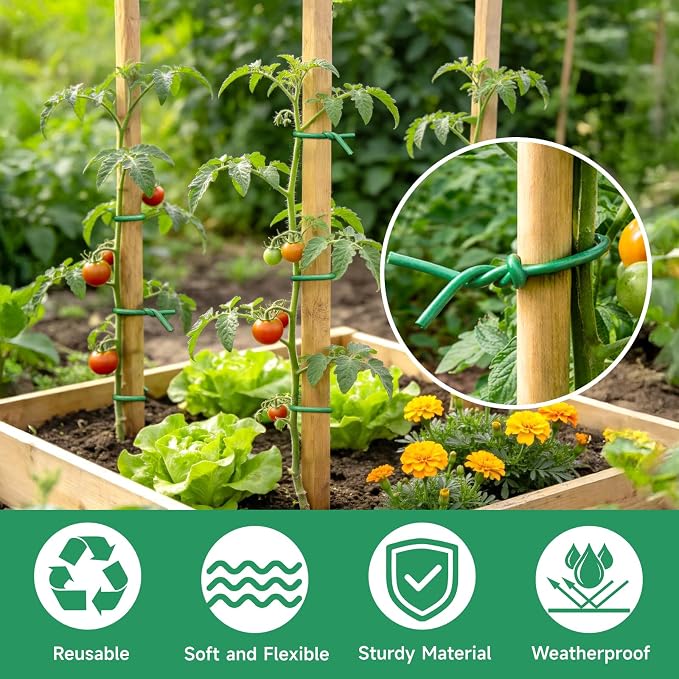 KINGLAKE Green Garden Wire with Pliers - 132 Feet 2.5mm Garden Ties Soft Plant Twist Ties Plant Wire for Climbing Plants Tomatoes Support Vines Vegetables Flowers Indoor & Outdoor Gardening Training